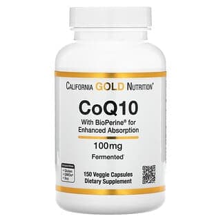 California Gold Nutrition, CoQ10, Ubiquinone USP with Bioperine® Black Pepper Extract, Enhanced Bioavailability, 100 mg, 150 Veggie Capsules