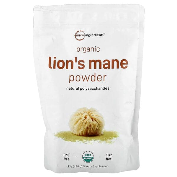 Micro Ingredients, Organic Lion's Mane Powder, 1 lb (454 g)