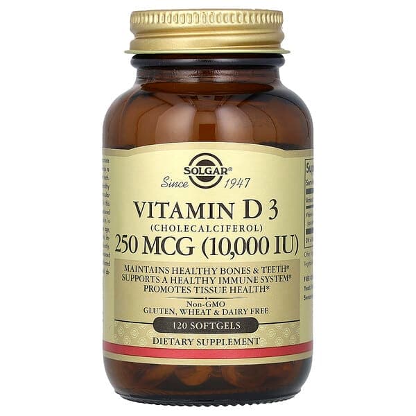 Solgar, Solgar, Vitamin D3 (Cholecalciferol), 250 mcg (10,000 IU), 1000 IU
