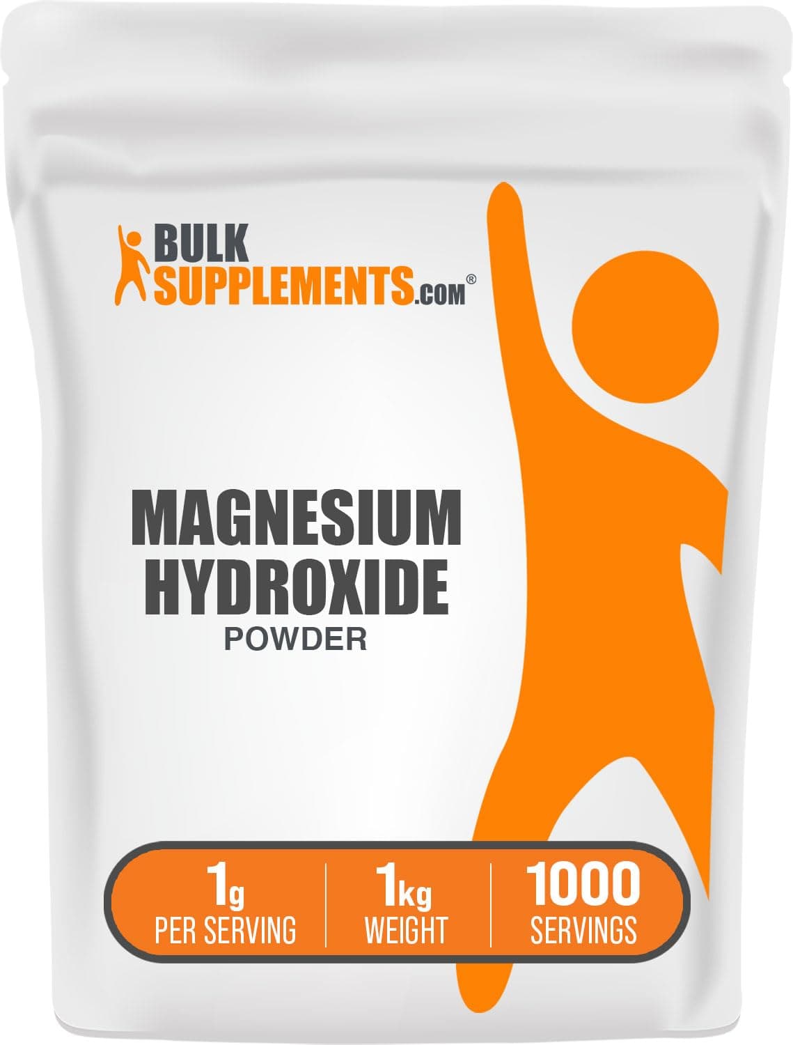 BulkSupplements com Magnesium Hydroxide Powder - Magnesium Hydroxide Supplement - Food Grade & Gluten Free, 1g per Serving, 1kg (2.2 lbs) (Pack of 1)