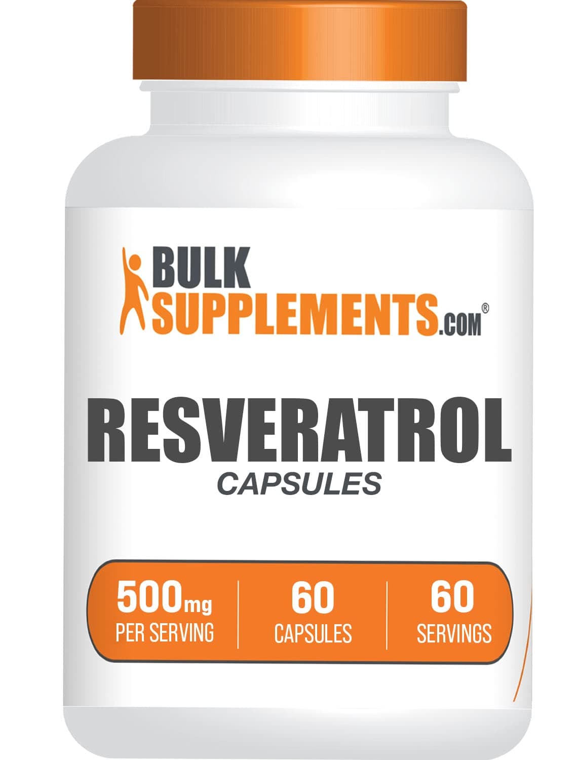 BulkSupplements com Resveratrol Capsules - Resveratrol Supplement, Polygonum Cuspidatum, Resveratrol 500mg - Antioxidants Supplement, Resveratrol Pills - 1 Capsule per Serving, 60 Capsules